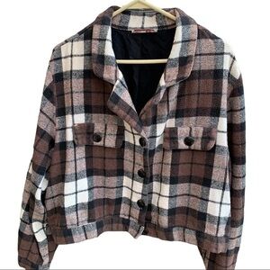 Vintage Allison Tracy Shacket Plaid Shirt Cropped